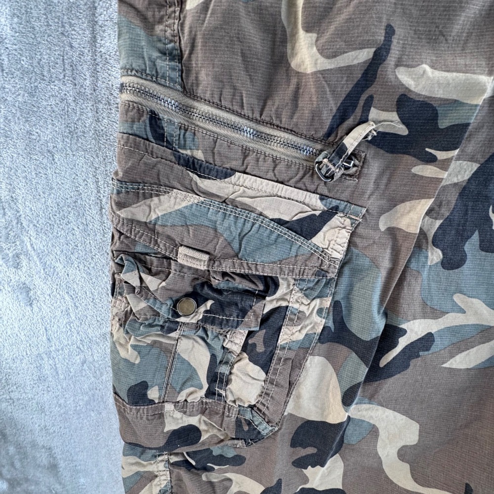 Camo Cargo Shorts Mens 46 New Tactical Streetwear Y2K Utility Baggy Ripstop - Picture 10 of 13